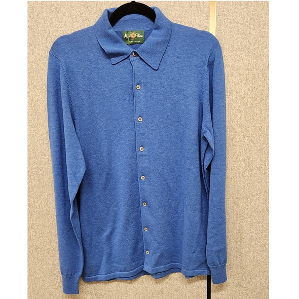 Alan Pain Medstead Knitted Shirt In Regata Size L