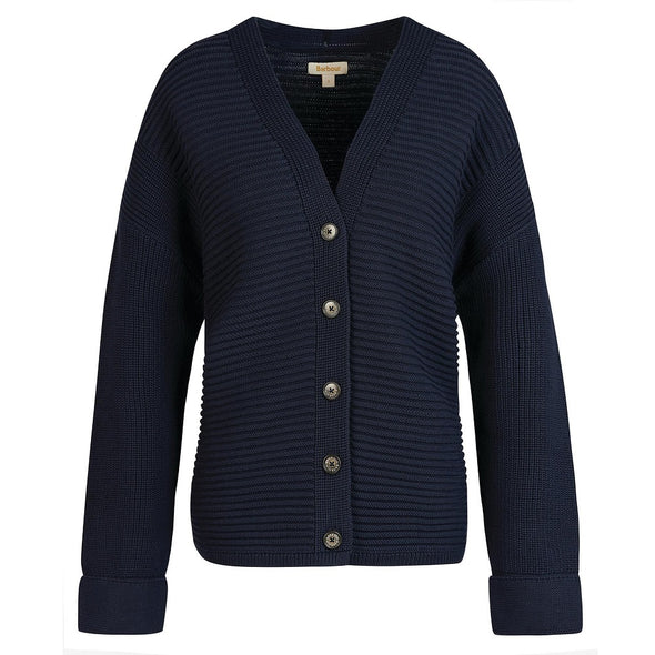 Barbour Stitch Guernsey Button Cardigan In Navy Size S