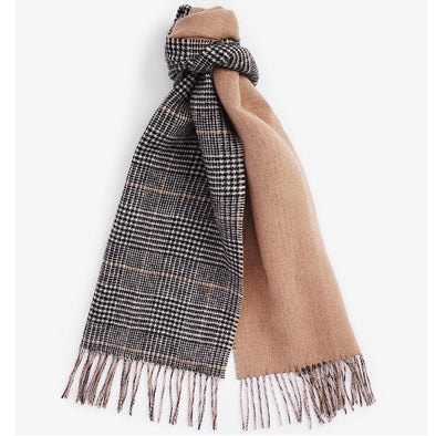 Barbour Noelle Reversible Check Scarf Camel One Size