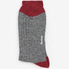 Barbour Houghton Socks Mid Grey/Red Size M