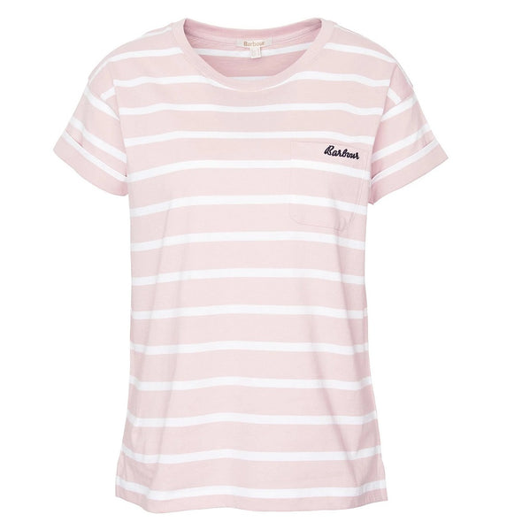 Barbour Otterburn Stripe T-Shirt Shell Pink Size US 6