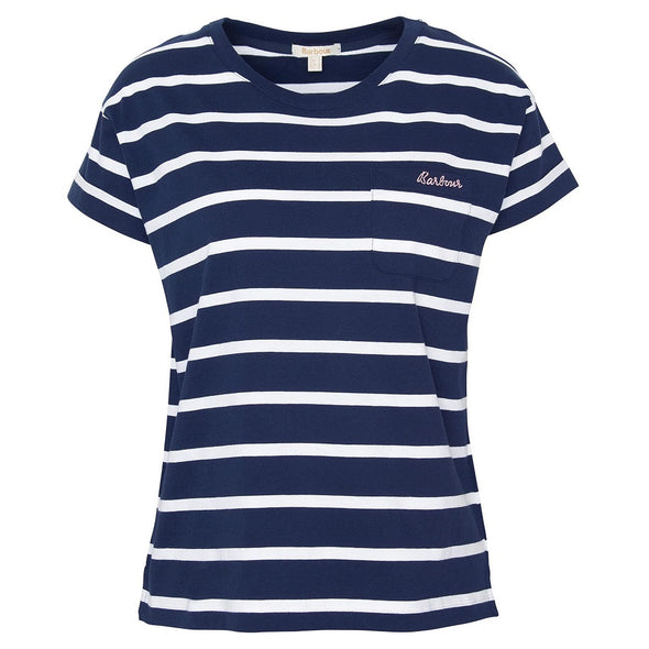 Barbour Otterburn Stripe T-Shirt Navy/White Size US 8