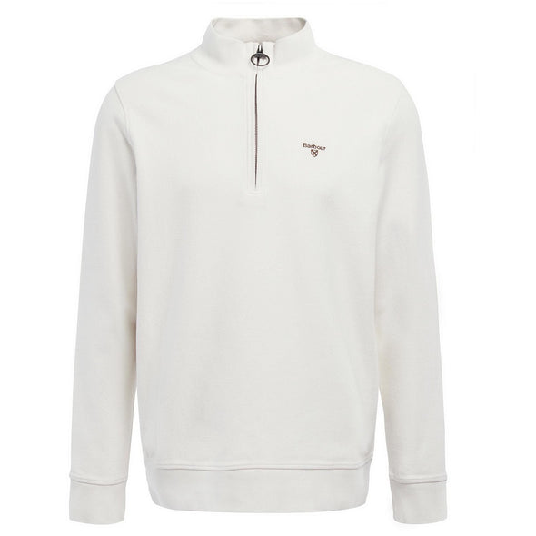 Barbour Birkrigg Half Zip Sweatshirt In White Smoke XXL