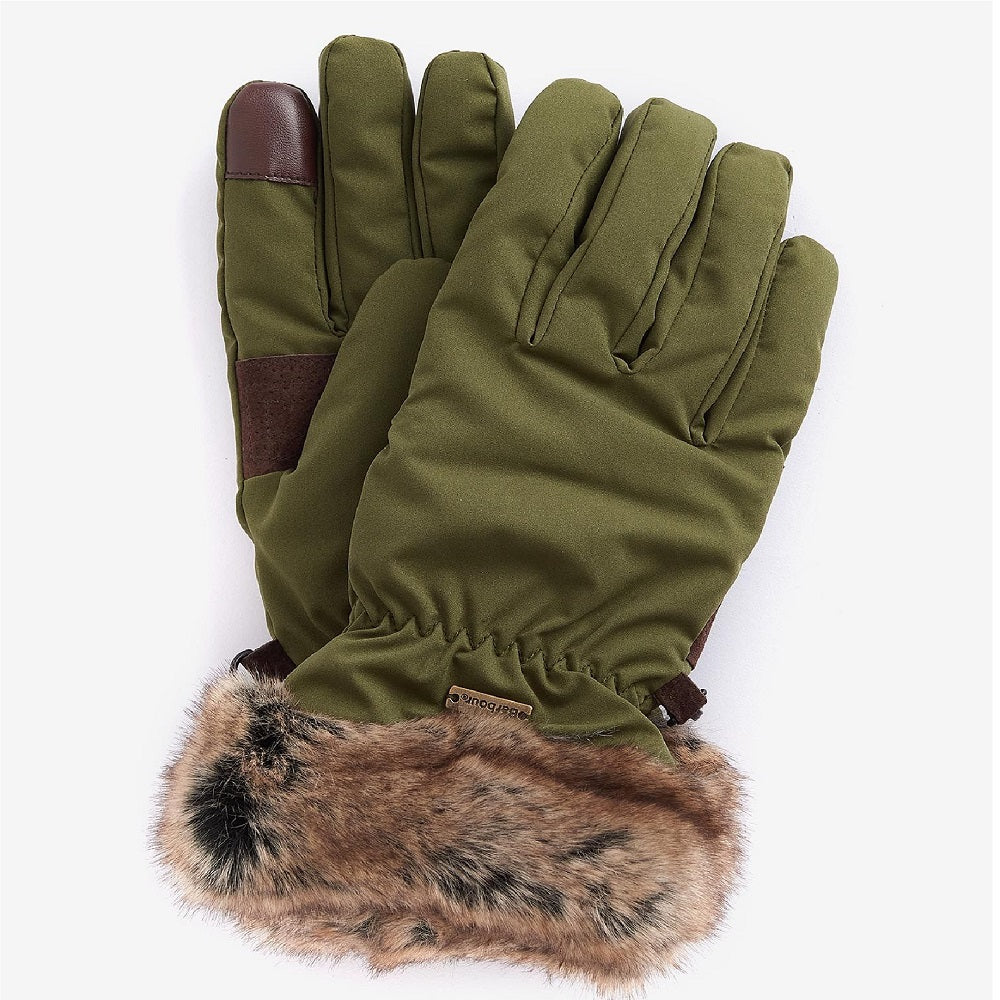 Barbour fur trimmed clearance leather gloves