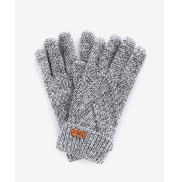 Barbour Dace Cable-Knit Gloves Light Grey One Size