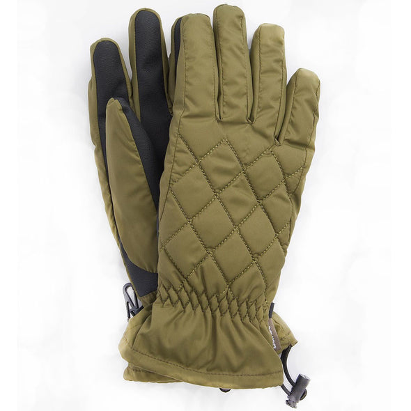 Barbour Joni Waterproof Quilted Gloves Olive Size L