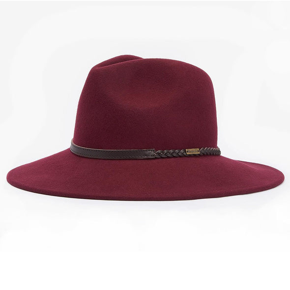 Barbour Tack Fedora Hat Cabernet Size L