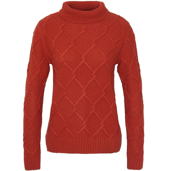 Barbour Burne Roll Neck Jumper In Spiced Pumpkin Size US 8