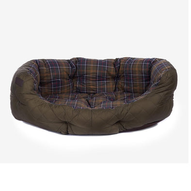 Barbour Quilted Dog Bed Olive 35in One Size