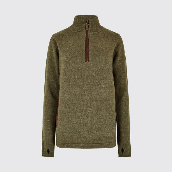 Dubarry Morrisey Zip Neck Sweater - Dusky Green US4