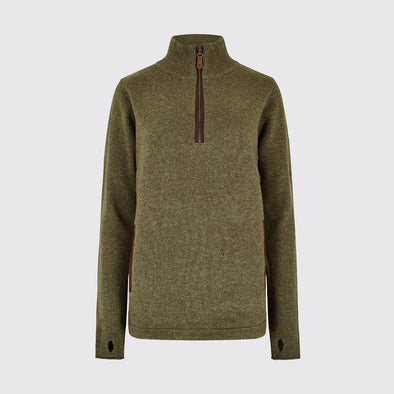 Dubarry Morrisey Zip Neck Sweater - Dusky Green