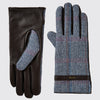 Dubarry Ballycastle Tweed Leather Gloves - Denim Haze Size S