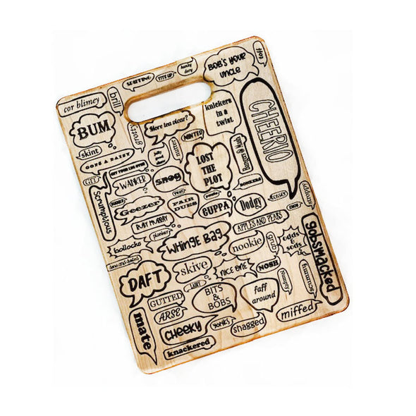 Gone with the Grain British Speech Bubble Cutting Board