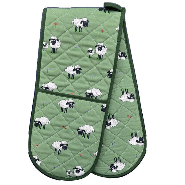 Samuel Lamont Fluffy Flock Green Double Oven Glove