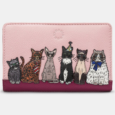 Yoshi Party Cats Zip Around Leather Purse
