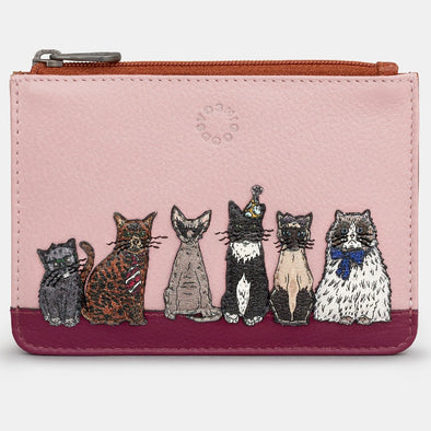 Yoshi Party Cats Zip Top Leather Purse